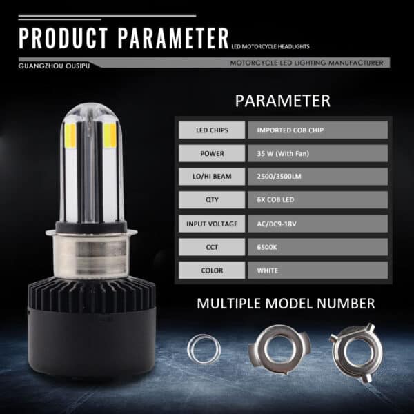 RTD M02X 35W H4 LED Headlight Bulb Yellow/White For Universal Bikes/Scooters (1 Piece)