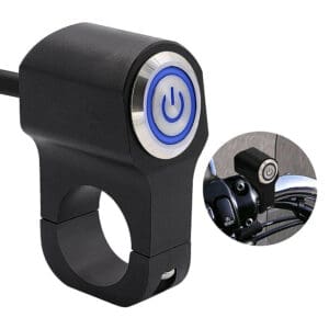12V Motorcycle Handlebar Switches Blue LED 7/8″ ON-OFF Headlight Fog Light Switch