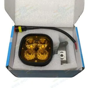 HJG 4 LED CREE 60W Combo Spot & Spread Fog Light For All Motorcycles With Yellow Filter Cap