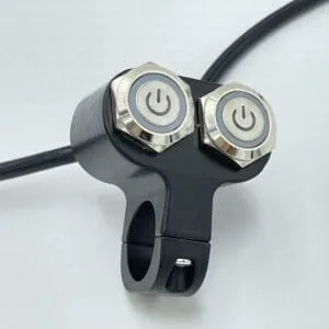 12V Motorcycle Handlebar 2 button Switches Blue LED 7/8″ 22mm ON-OFF Headlight Fog Light