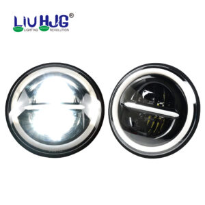 HJG 7 Inch 110W Minus LED Headlight For Royal Enfield, Mahindra Thar, Jeep.