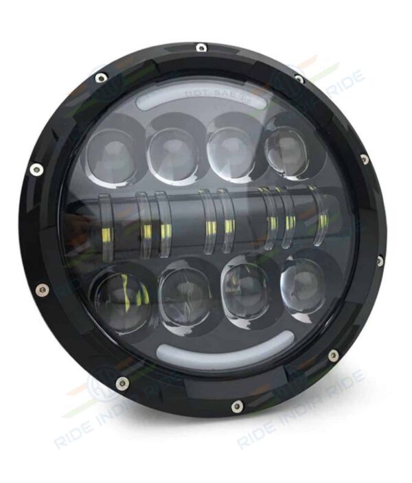 7 Inch LED Headlight 90W With DRL Yellow/White For Royal Enfield (All Models) Harley Davidson, Jeep & Thar