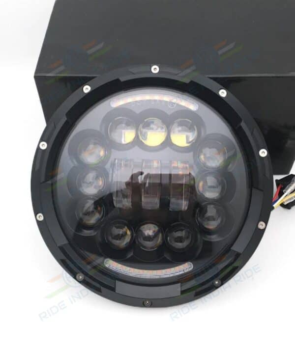 7 Inch LED Headlight 90W With DRL Yellow/White For Royal Enfield (All Models) Harley Davidson, Jeep & Thar