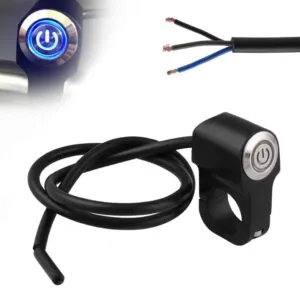 12V Motorcycle Handlebar Switches Blue LED 7/8″ ON-OFF Headlight Fog Light Switch