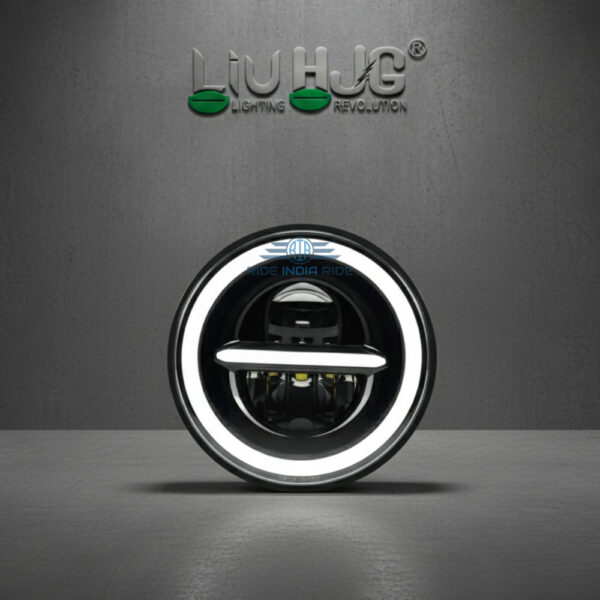 High-quality LED motorcycle headlight with sleek design, perfect for motorcycle enthusiasts; enhances visibility and safety for night riding.