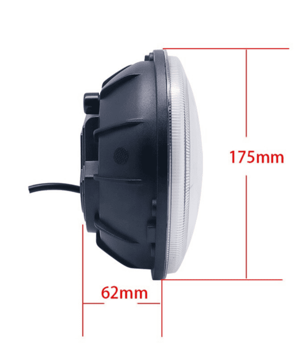 7 Inch HJG 90W Minus LED Headlight With DRL Ring Yellow/White