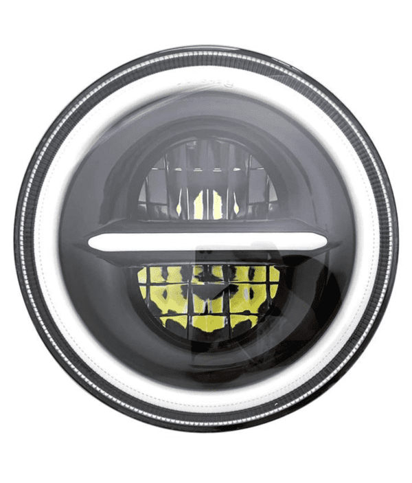 7 Inch HJG 90W Minus LED Headlight With DRL Ring Yellow/White