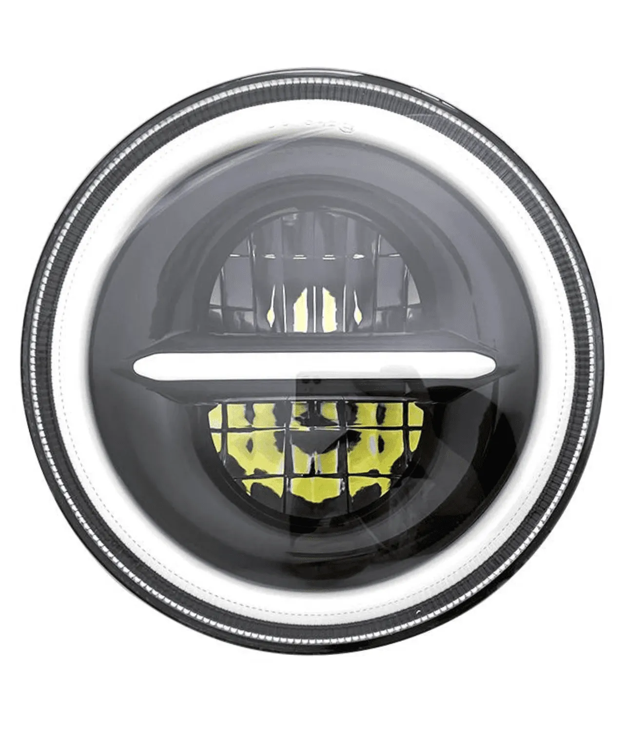 7 Inch HJG 90W Minus LED Headlight With DRL Ring Yellow/White