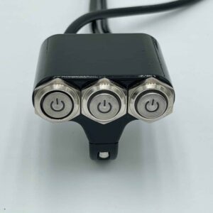 12V Motorcycle Handlebar 3 Switches Blue LED 7/8″ 22mm ON-OFF Headlight Fog Light