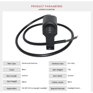 12V Motorcycle Handlebar 3 Way Switch 7/8