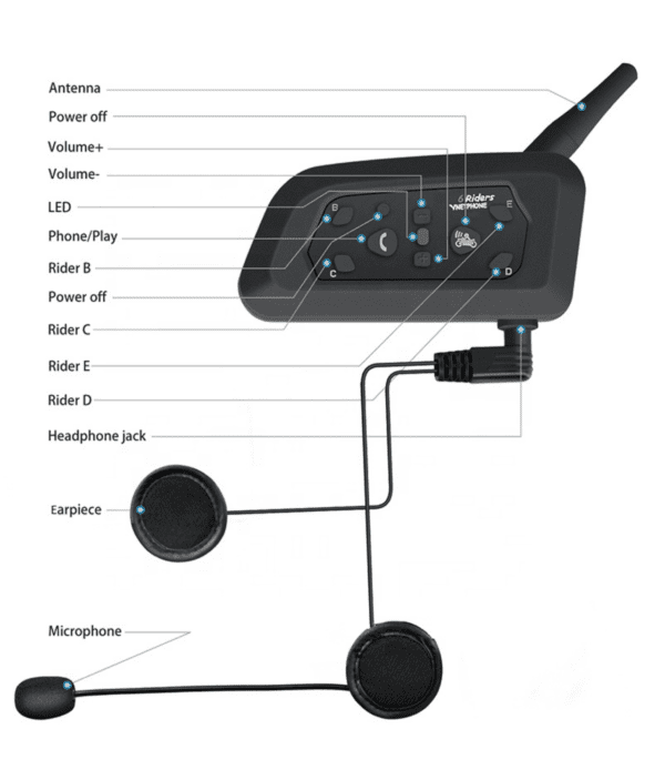 Vnetphone V6 Motorcycle Helmet Bluetooth Intercom