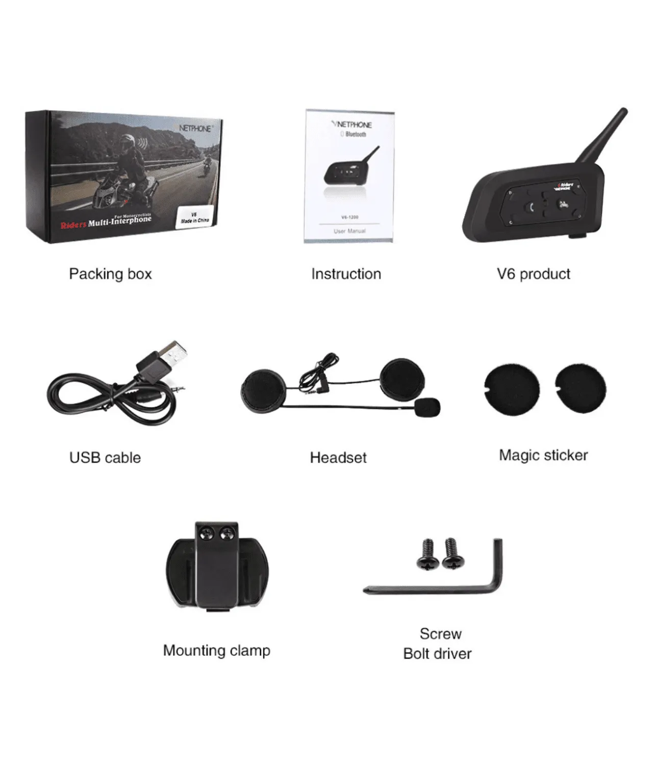 Vnetphone V6 Motorcycle Helmet Bluetooth Intercom