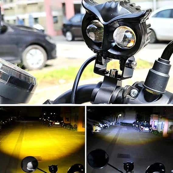 Front view of a motorcycle with a mounted headlight and handlebars, showcasing Ride India Ride branding, emphasizing reliable motorcycle rides in India.