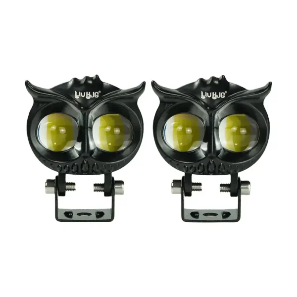 High-quality LED owl-shaped motorcycle fog lights for enhanced visibility and style on rides. Perfect for motorcycle safety, durable, easy to install, and designed for motorcycle enthusiasts.