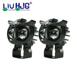 High-power LED motorcycle headlamps for enhanced visibility, durable black design, premium quality, ideal for motorcycle lighting systems, waterproof and shockproof, suitable for road safety and night riding.