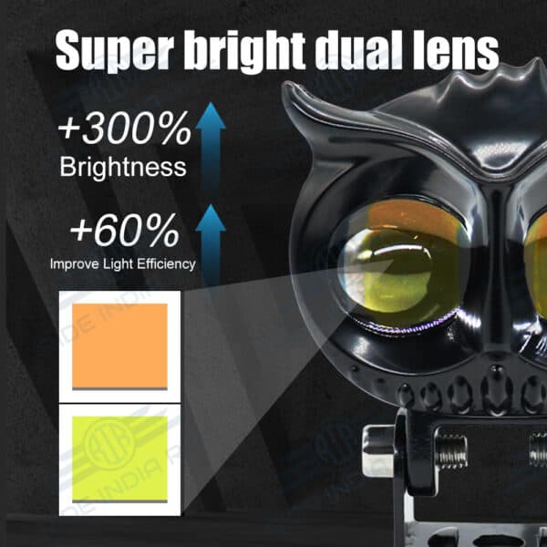HJG Owl 40W LED Dual Color High/Low Yellow/White Fog Lights (2 Pc)