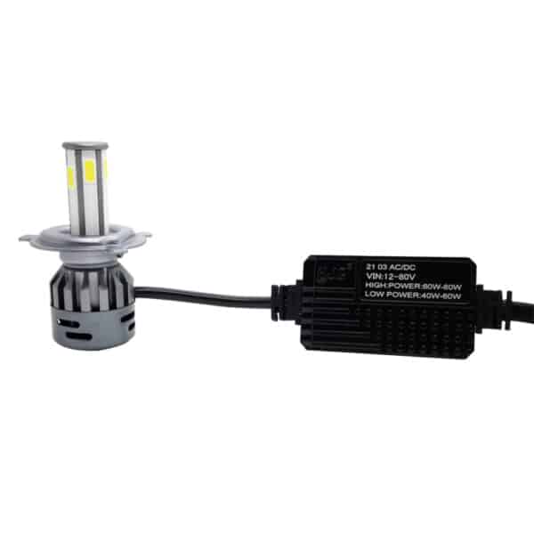 HJG M6 Mini LED Headlight Bulb H4 For All Motorcycles (80W White)