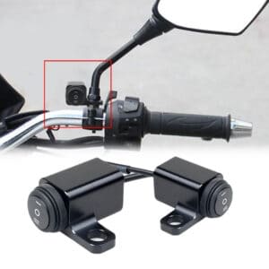 12V Motorcycle Mirror Mount 3 Way Switch 7/8" ON-OFF-ON Headlight Fog Light Switch