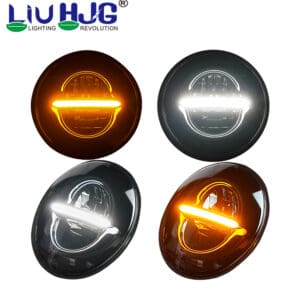 HJG 7 Inch 110W Minus LED Headlight For Royal Enfield, Mahindra Thar, Jeep.