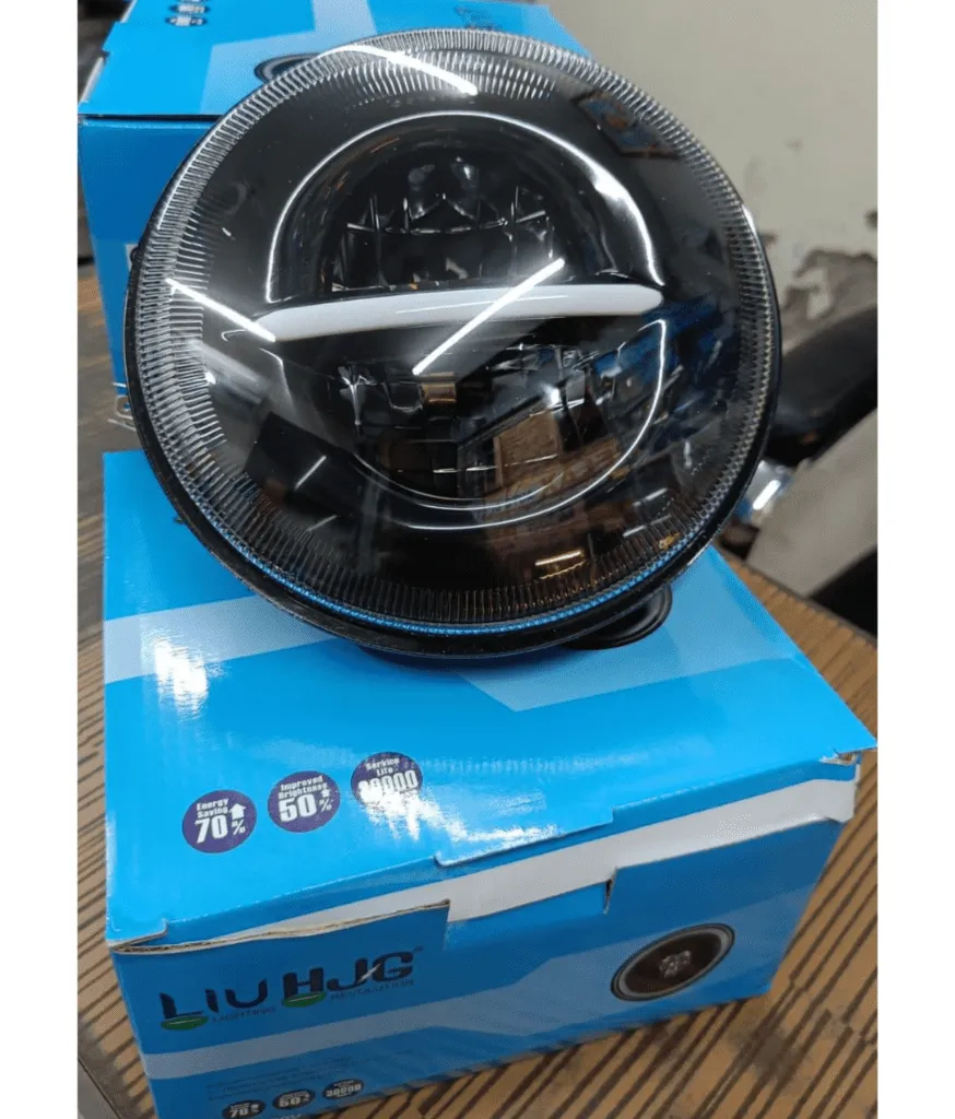 HJG 7 Inch 110W Minus LED Headlight For Royal Enfield, Mahindra Thar, Jeep.