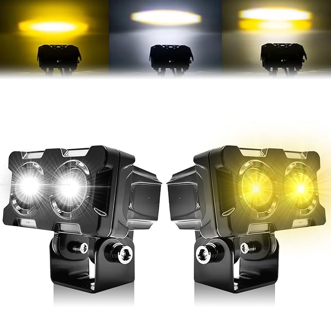 HJG Dual Shot 2 LED 40W Dual Intensity White/Yellow LED Fog Lights For All Motorcycles - Image 3