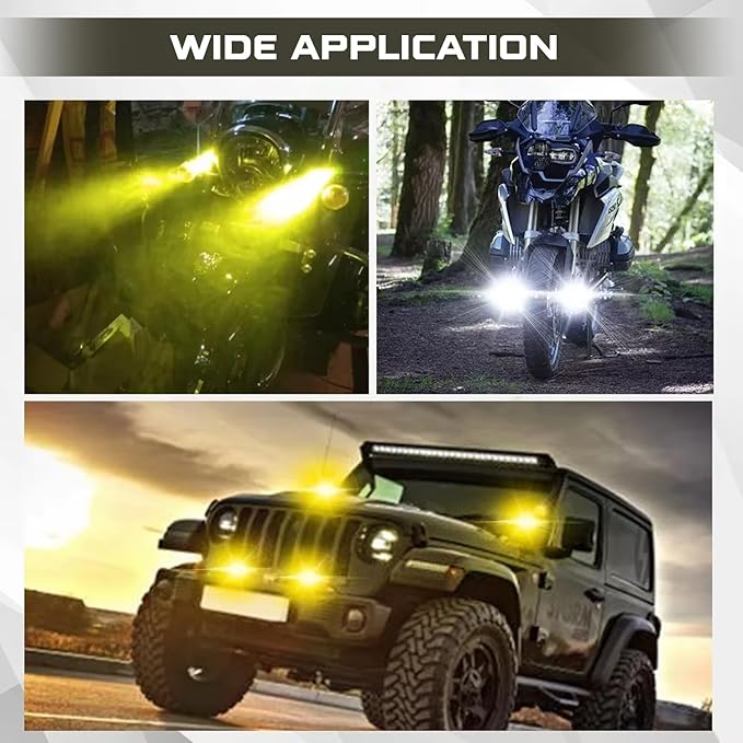 HJG Dual Shot 2 LED 40W Dual Intensity White/Yellow LED Fog Lights For All Motorcycles - Image 5