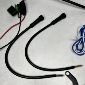 Highly durable motorcycle wiring harness with multiple connectors for easy installation and maintenance; ideal for electric bikes and custom motorcycle projects.
