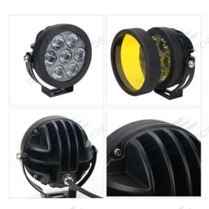 HJG Original 70W Dual Color Yellow/White LED Fog Lights with Yellow Filter Cap for Bikes, Cars, Jeeps