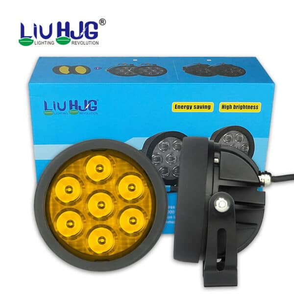 LIU HJG Original 70W Dual Color Yellow/White LED Fog Lights with Yellow Filter Cap for Bikes, Cars, Jeeps