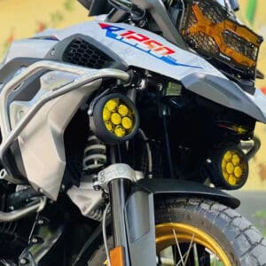 HJG Original 70W Dual Color Yellow/White LED Fog Lights with Yellow Filter Cap for Bikes, Cars, Jeeps