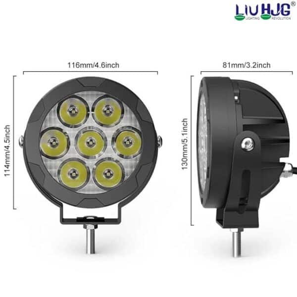 High-power LED motorcycle auxiliary light with 7 bright LEDs, compact design, and adjustable mounting for enhanced visibility and safety during rides. Perfect for off-road and city travel.