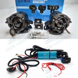 HJG Y Lens Ultra Wide Dual Intensity LED Driving Fog Lights White/Yellow With Plug & Play Strobe Flashing Harness - (Combo)