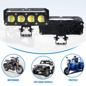 LED motorcycle headlight for improved visibility and safety on the road, compatible with various bikes, off-road vehicles, and tricycles, perfect for night riding and adventure.