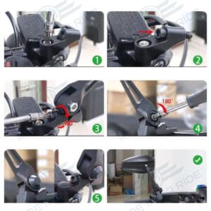 Tanax Napoleon Rearview Mirror Bar End + Regular Mount Anti-glare Universal