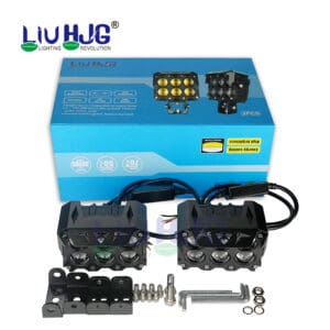 HJG Original Mega Drive 6 Lens Dual Color Yellow/White LED Fog Lights (Pair)