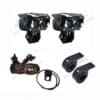 HJG Mega Drive 60W Quad Shot Dual Lens/Dual Color High/Low Yellow/White LED Fog Lights With Wiring Harness & Clamps (Full Kit)