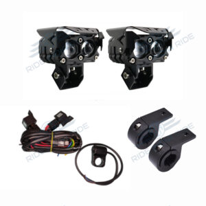 HJG Mega Drive 60W Quad Shot Dual Lens/Dual Color High/Low Yellow/White LED Fog Lights With Wiring Harness & Clamps (Full Kit)