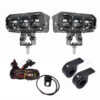 HJG Original Mega Drive 3 Lens Dual Color Yellow/White LED Fog Lights With Wiring Harness & Clamps (Full Kit)