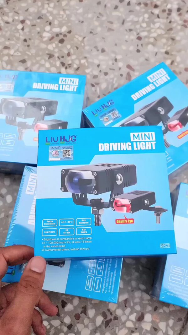 LIU HJG Waymaker Dual Colour Fog Light Version 4 with Red Devil Eye and Canbus Wiring (2Pcs) - Easy Installation for Cars and Motorcycles
