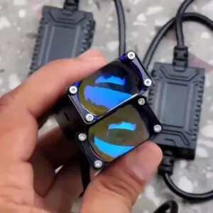 LIU HJG Waymaker Dual Colour Fog Light Version 4 with Red Devil Eye and Canbus Wiring (2Pcs) - Easy Installation for Cars and Motorcycles