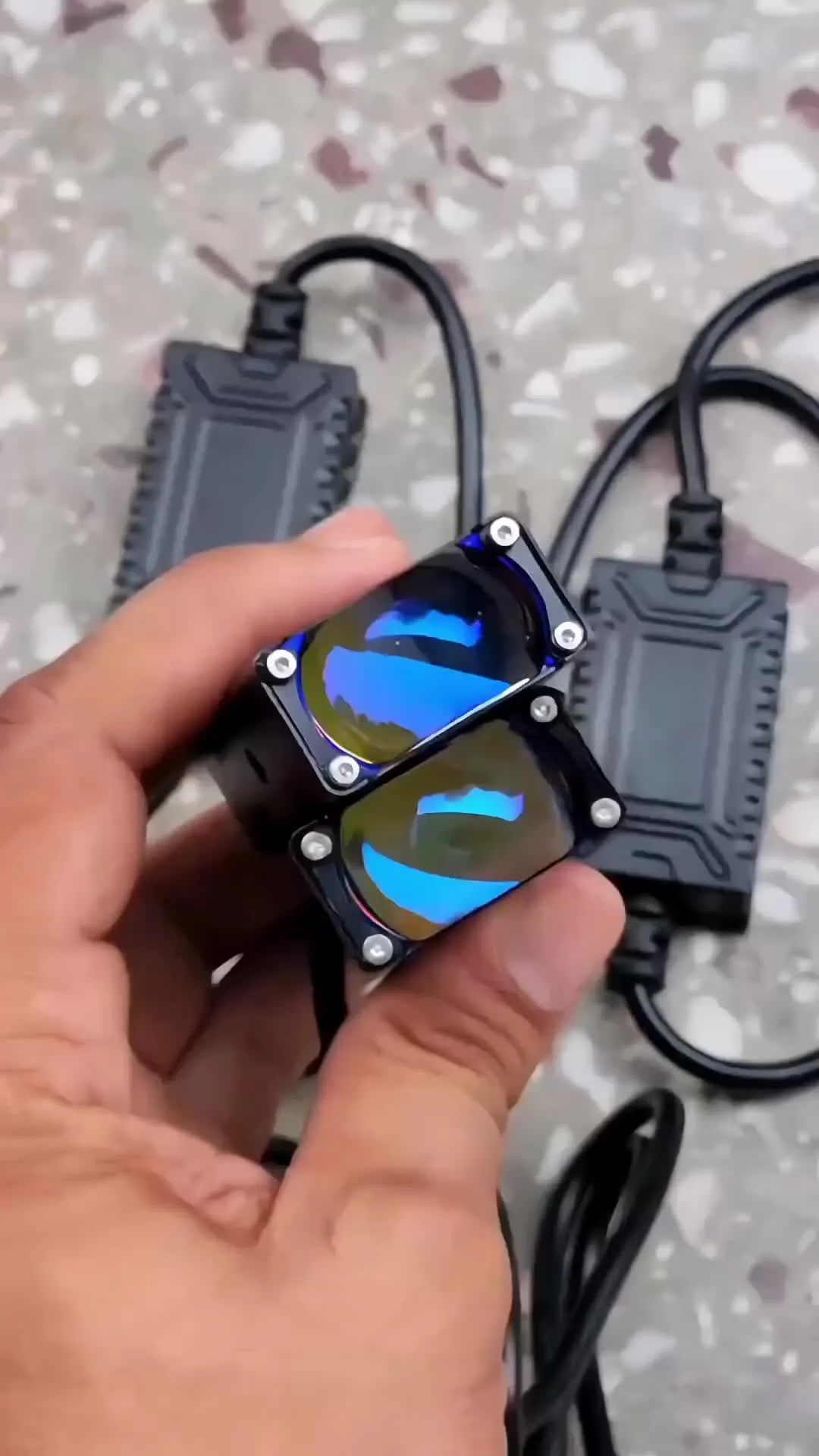 LIU HJG Waymaker Dual Colour Fog Light Version 4 with Red Devil Eye and Canbus Wiring (2Pcs) - Easy Installation for Cars and Motorcycles