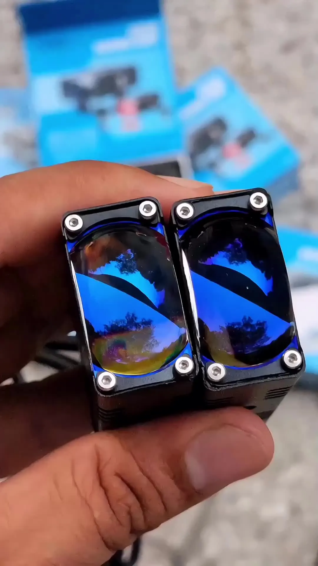 LIU HJG Waymaker Dual Colour Fog Light Version 4 with Red Devil Eye and Canbus Wiring (2Pcs) - Easy Installation for Cars and Motorcycles