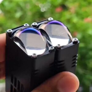 LIU HJG Waymaker Dual Colour Fog Light Version 4 with Red Devil Eye and Canbus Wiring (2Pcs) - Easy Installation for Cars and Motorcycles