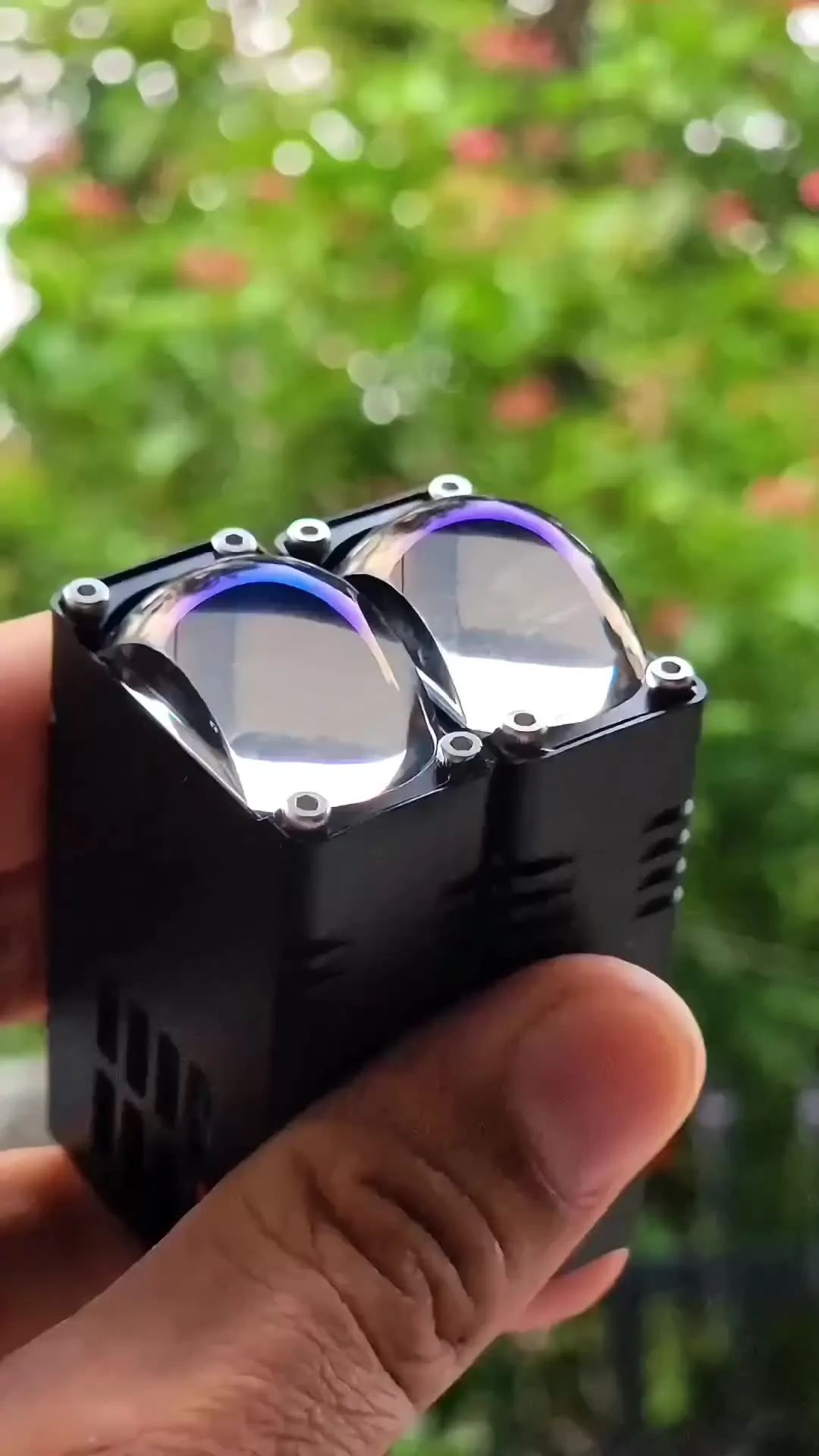 LIU HJG Waymaker Dual Colour Fog Light Version 4 with Red Devil Eye and Canbus Wiring (2Pcs) - Easy Installation for Cars and Motorcycles