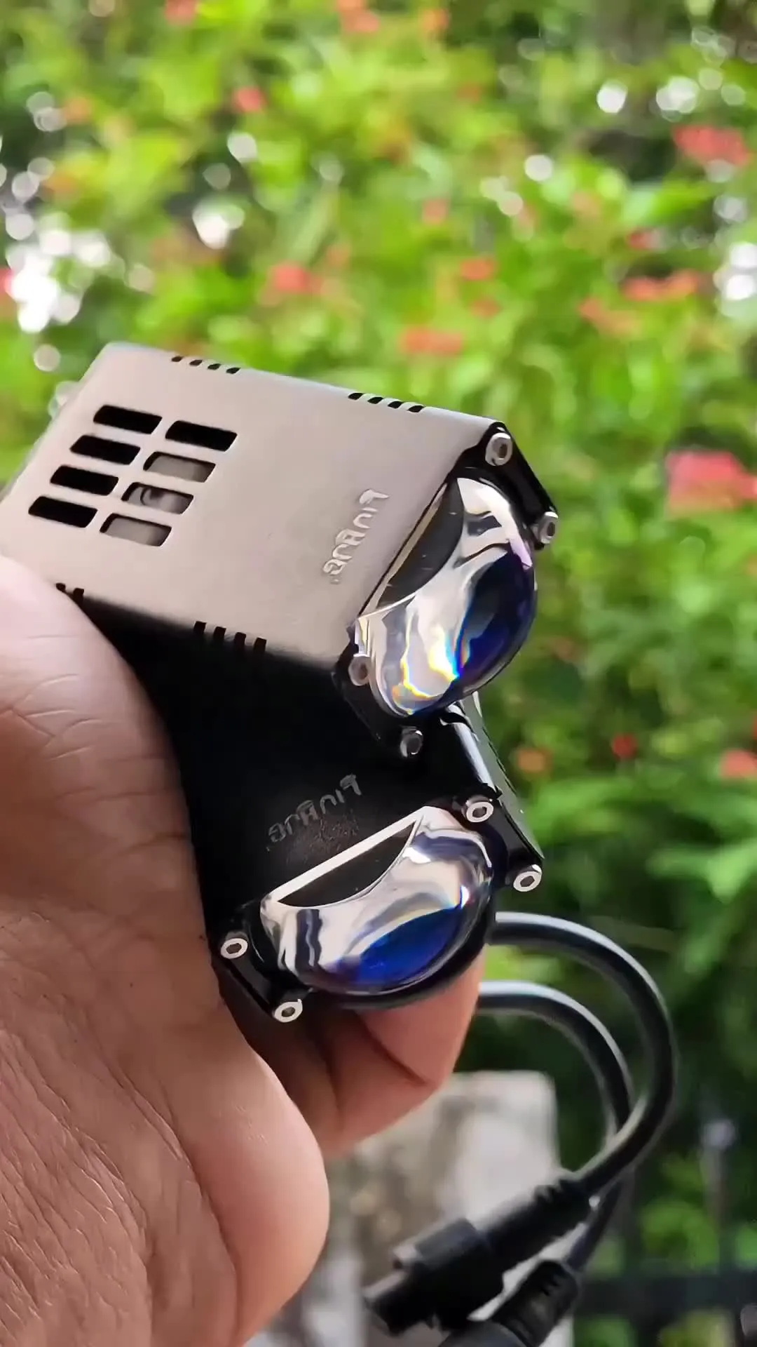 LIU HJG Waymaker Dual Colour Fog Light Version 4 with Red Devil Eye and Canbus Wiring (2Pcs) - Easy Installation for Cars and Motorcycles