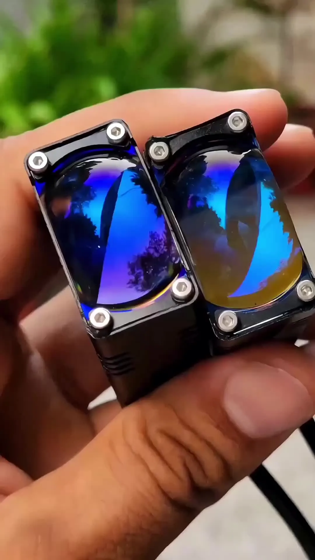 LIU HJG Waymaker Dual Colour Fog Light Version 4 with Red Devil Eye and Canbus Wiring (2Pcs) - Easy Installation for Cars and Motorcycles