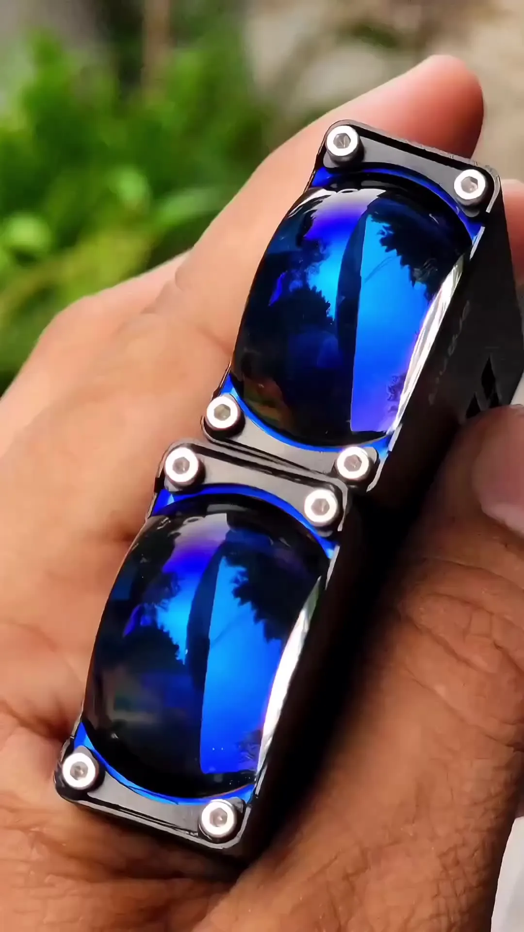 LIU HJG Waymaker Dual Colour Fog Light Version 4 with Red Devil Eye and Canbus Wiring (2Pcs) - Easy Installation for Cars and Motorcycles