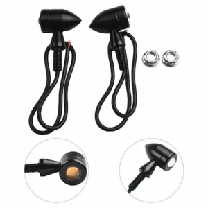 Bike Indicator Light Bright COB LED Signal Lights Mini Metal Indicator Universal For Bike Motorcycle (2 Pcs)