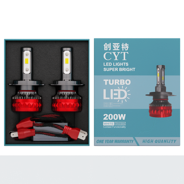 CYT H4 LED Headlight 200W Each - Car Bike Universal