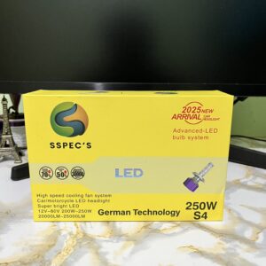 SSPEC'S 250W LED Headlight Bulb S4 - Super Bright 22000LM Car/Motorcycle Headlight 12V-80V